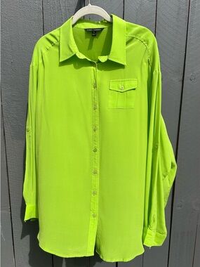 Silk Dora Landa Green Top Blouse XL